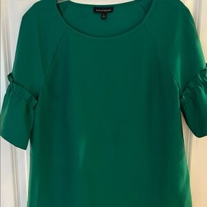Banana Republic Emerald Top with Gathered Sleeves